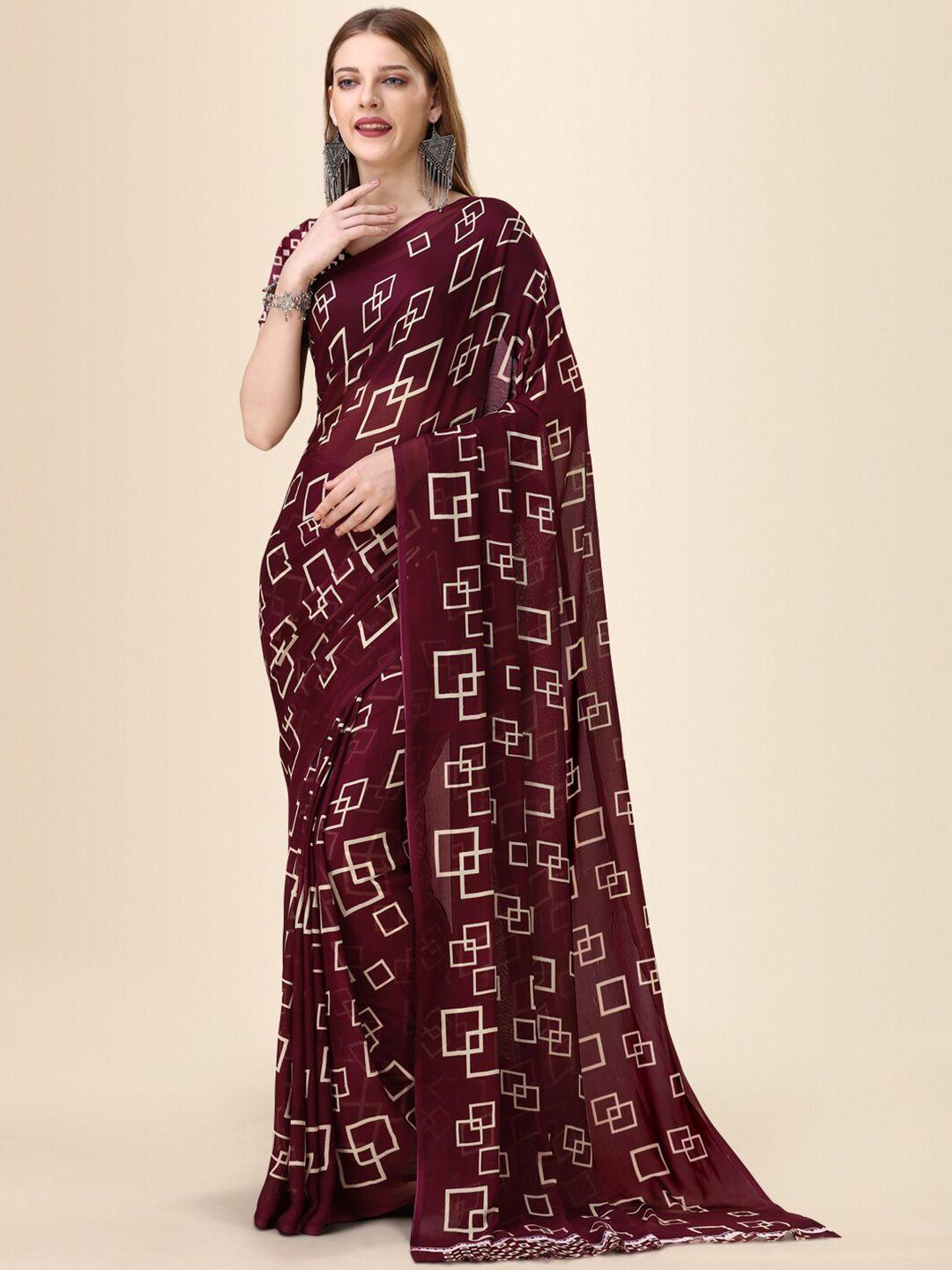 dori geometric printed pure georgette saree