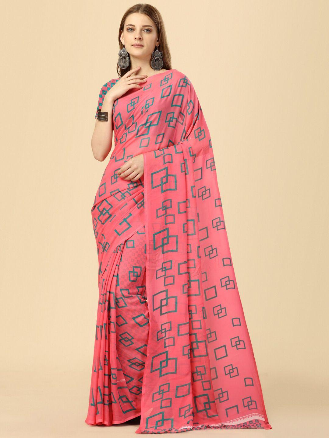 dori geometric printed pure georgette saree