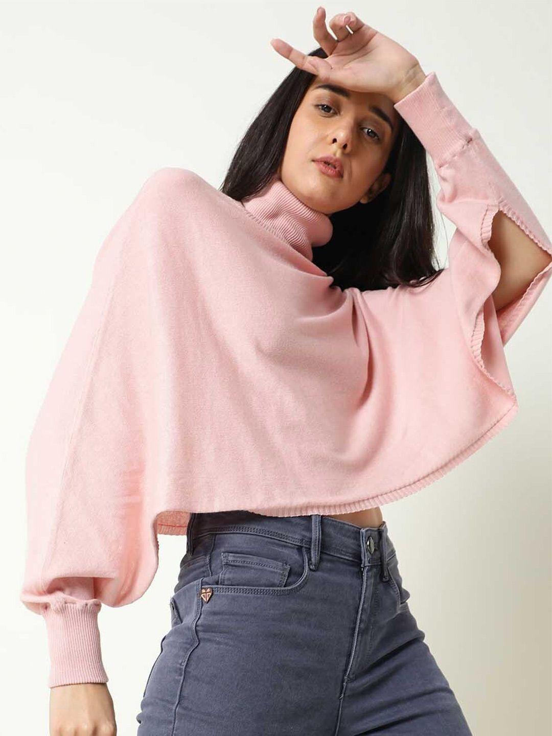 rareism women pink crop poncho