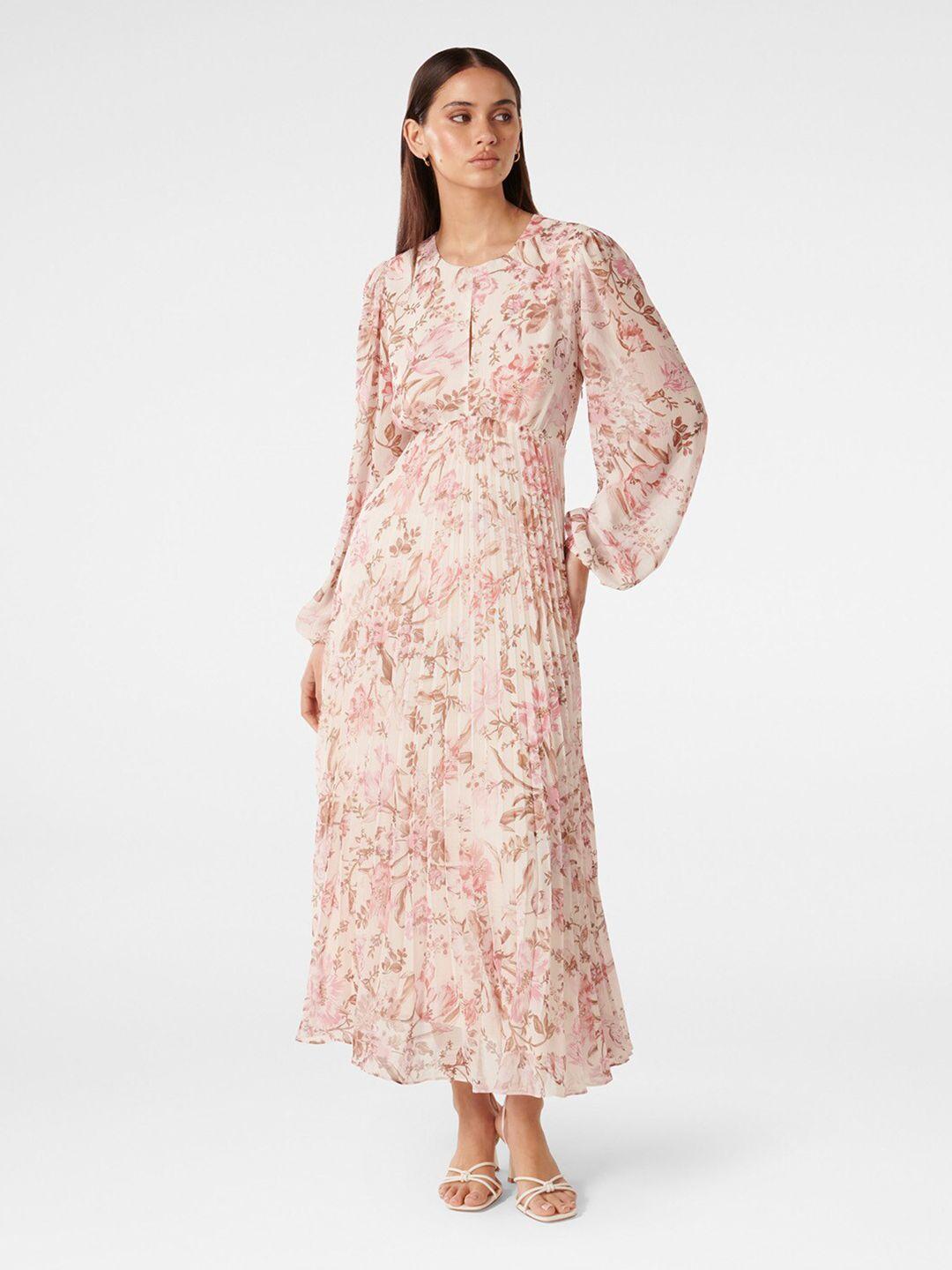 forever new multicoloured floral print puff sleeve maxi dress