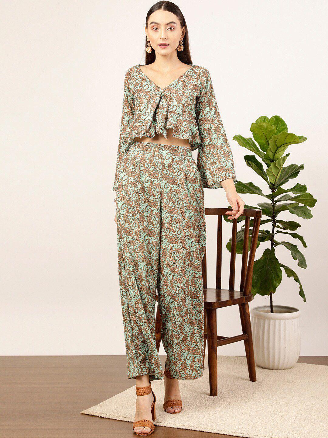 street 9 printed top & palazzos co-ords set