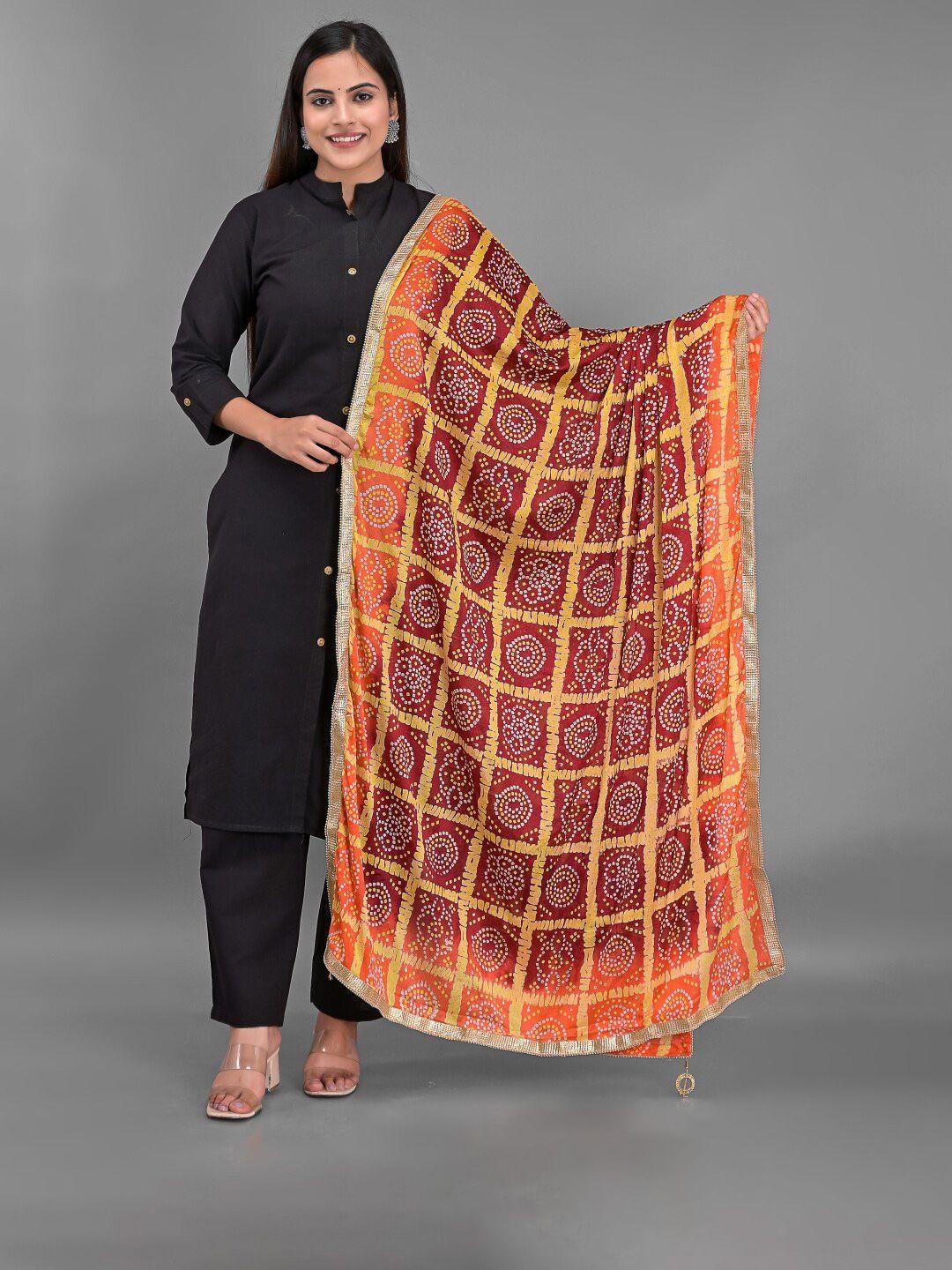 apratim printed silk bandhani dupatta