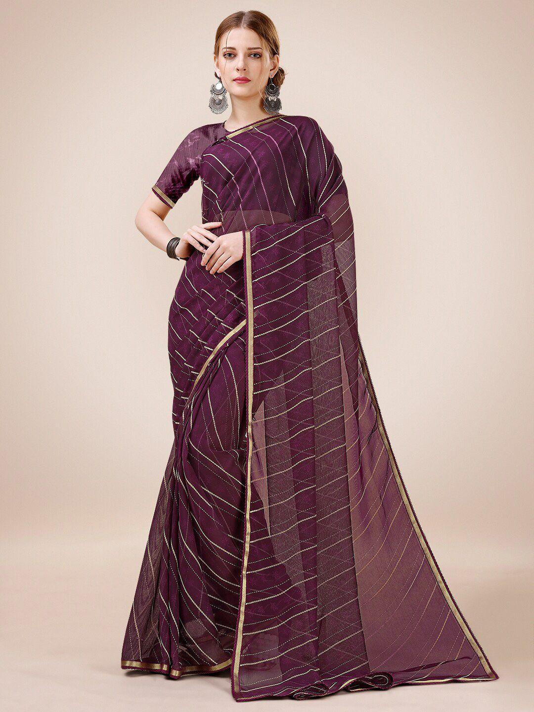 dori striped pure chiffon saree