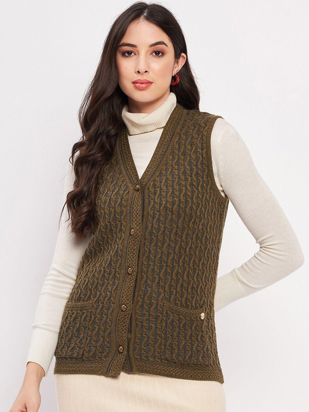 duke self design cable knit acrylic cardigan