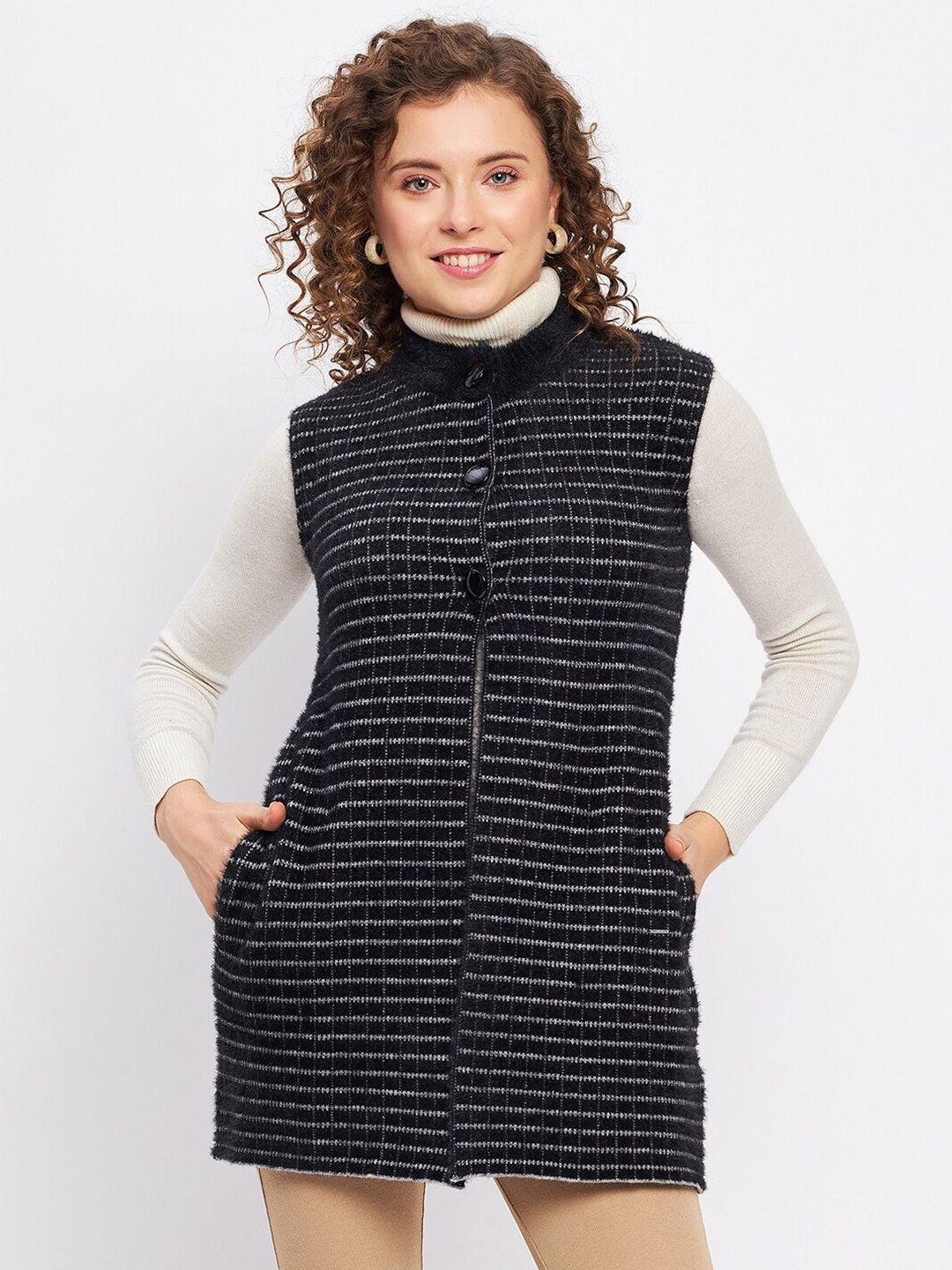 duke women checked longline cardigan sweater