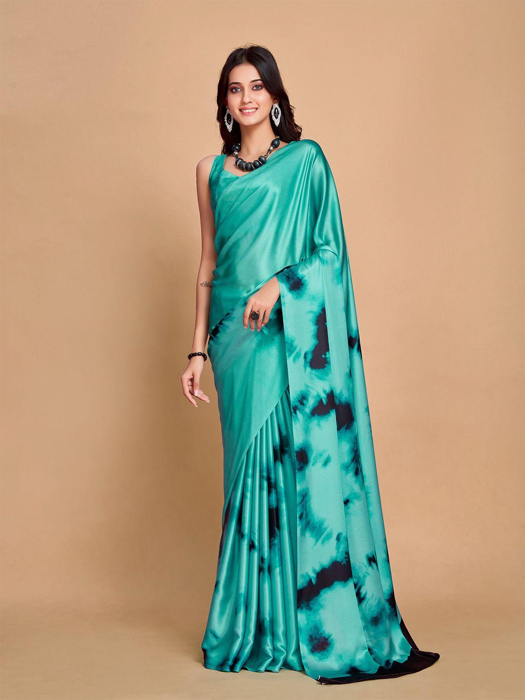 sangria abstract printed satin saree