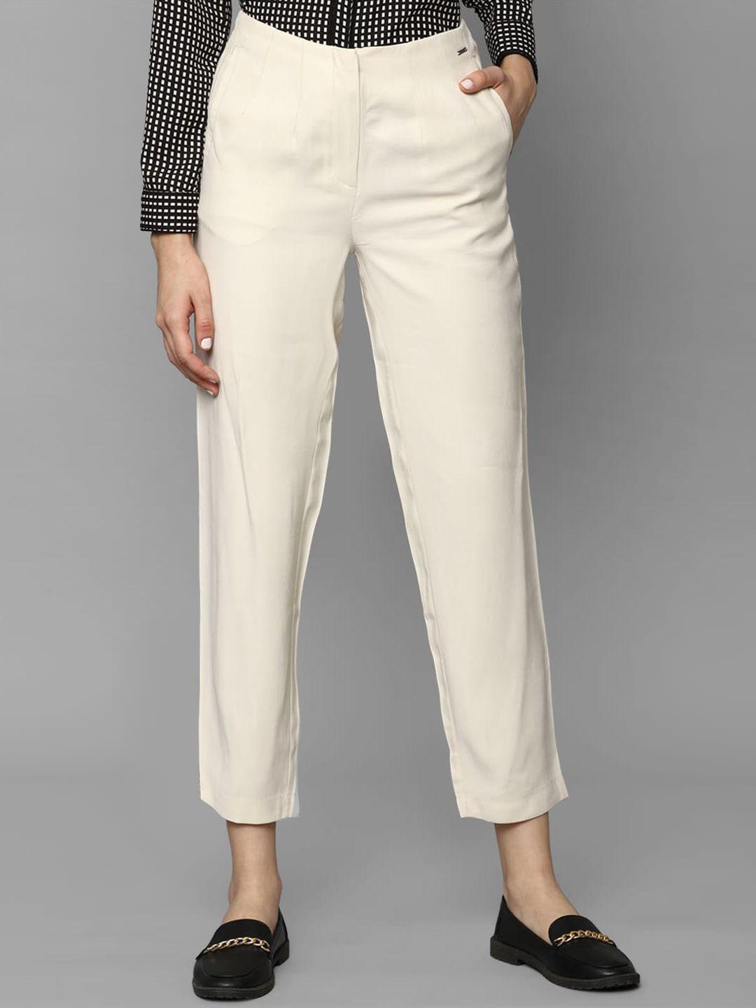 allen solly woman mid-rise cigarette trousers