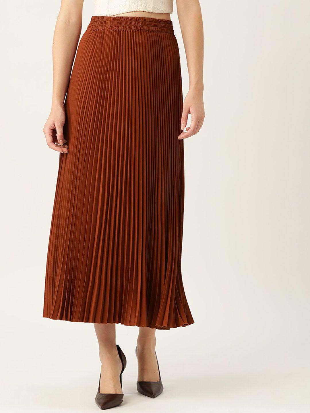 chemistry accordion pleated flared maxi skirt