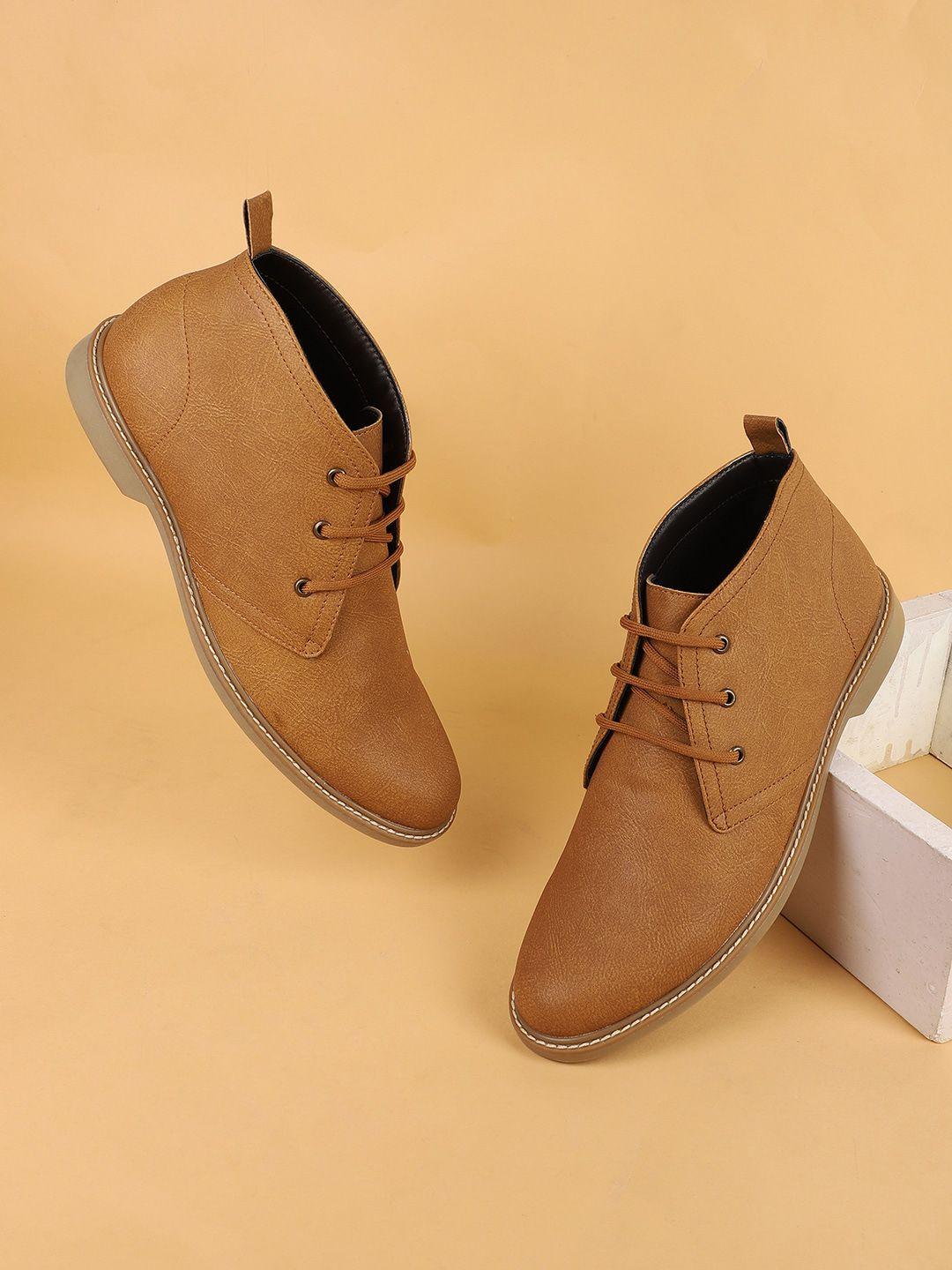 carlton london men textured mid-top desert boots