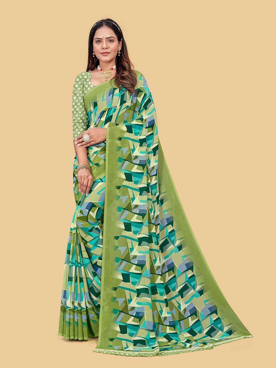 dori abstract printed pure chiffon saree