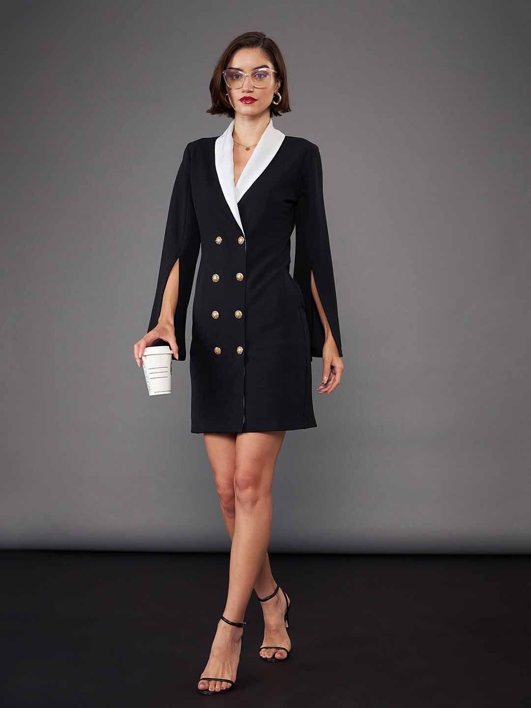 sassafras worklyf v-neck blazer dress