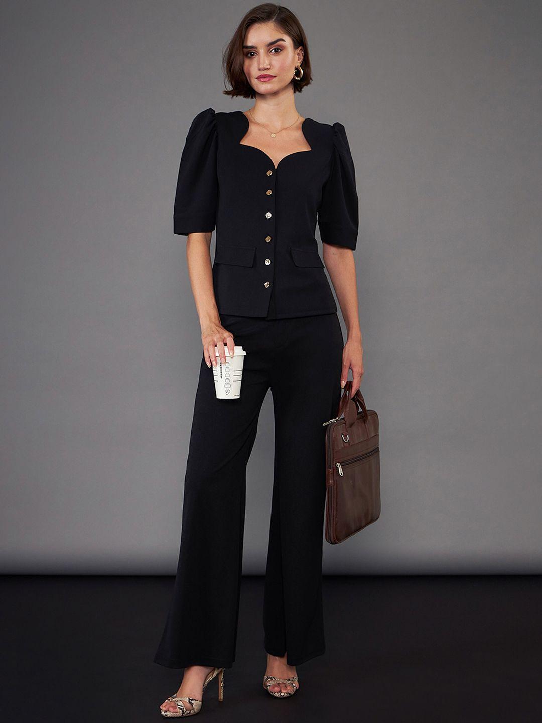 sassafras worklyf puff sleeves top & trousers