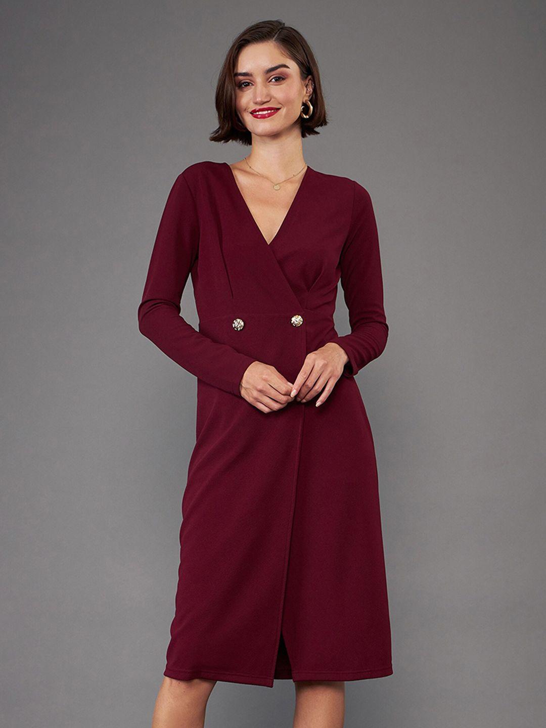 sassafras worklyf v-neck a-line dress