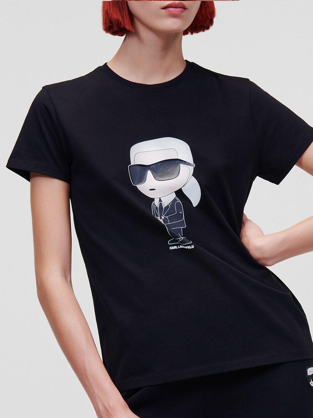 karl lagerfeld graphic printed cotton t-shirt