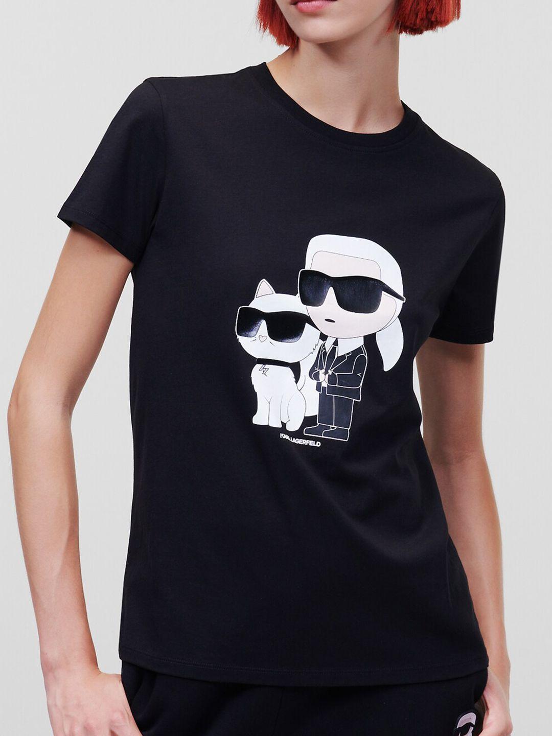 karl lagerfeld graphic printed cotton t-shirt