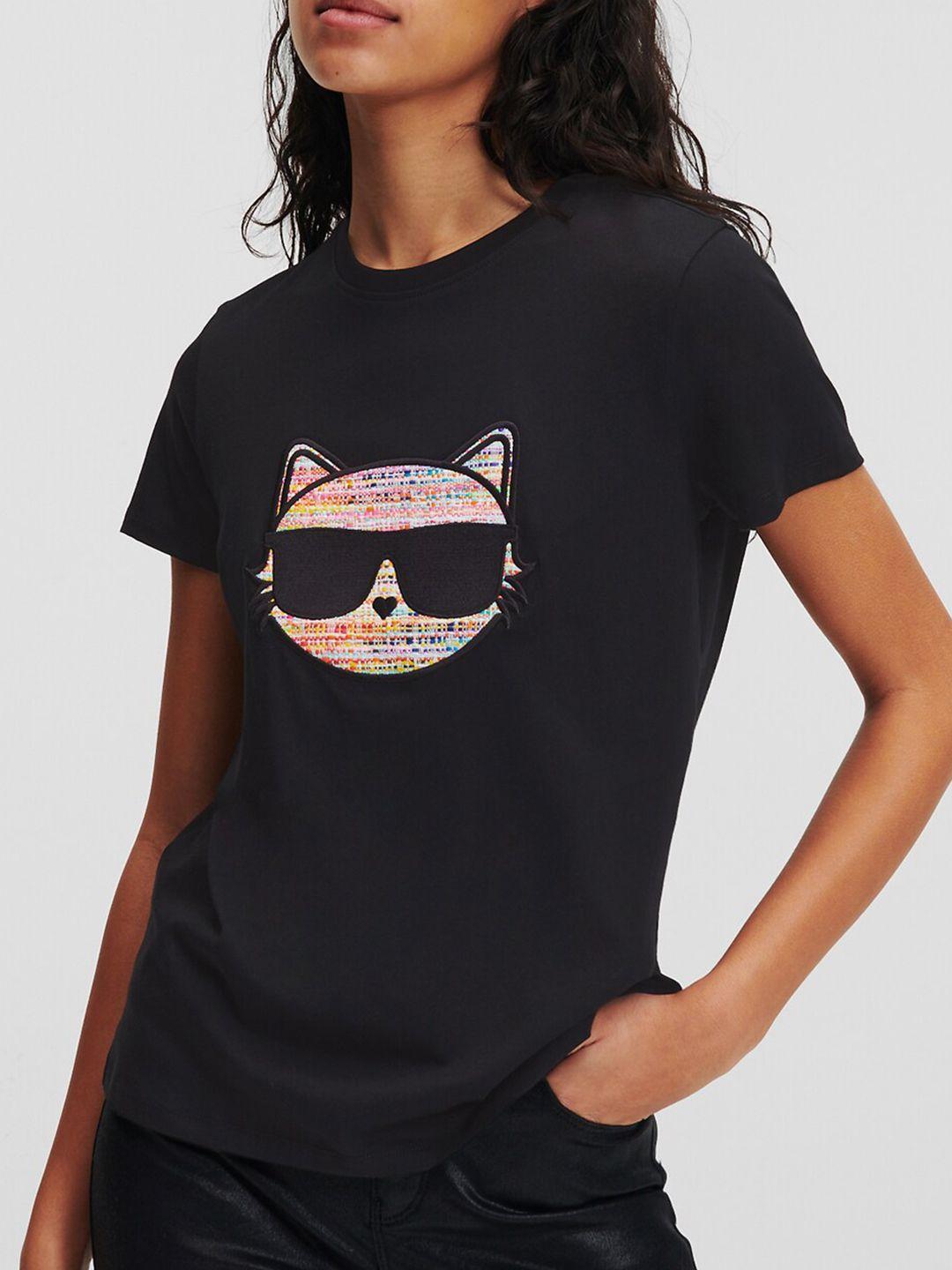 karl lagerfeld graphic printed cotton t-shirt