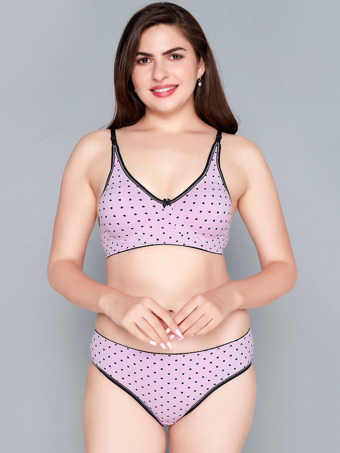 lady love printed lingerie set