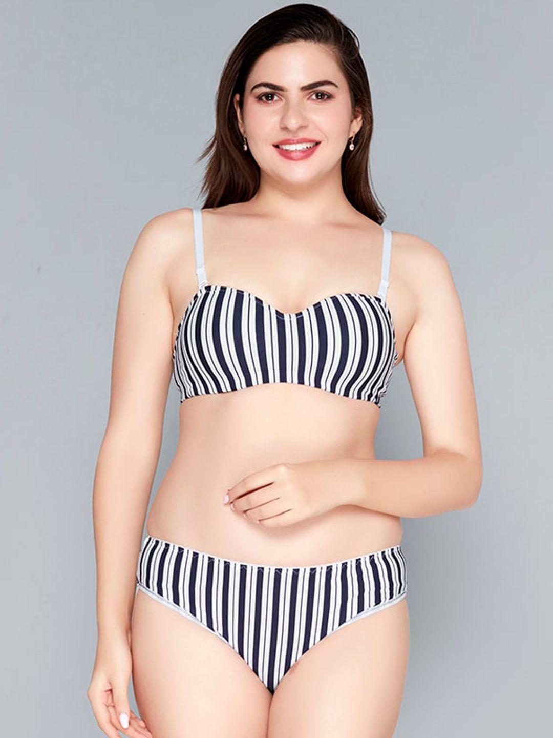 lady love striped lingerie set