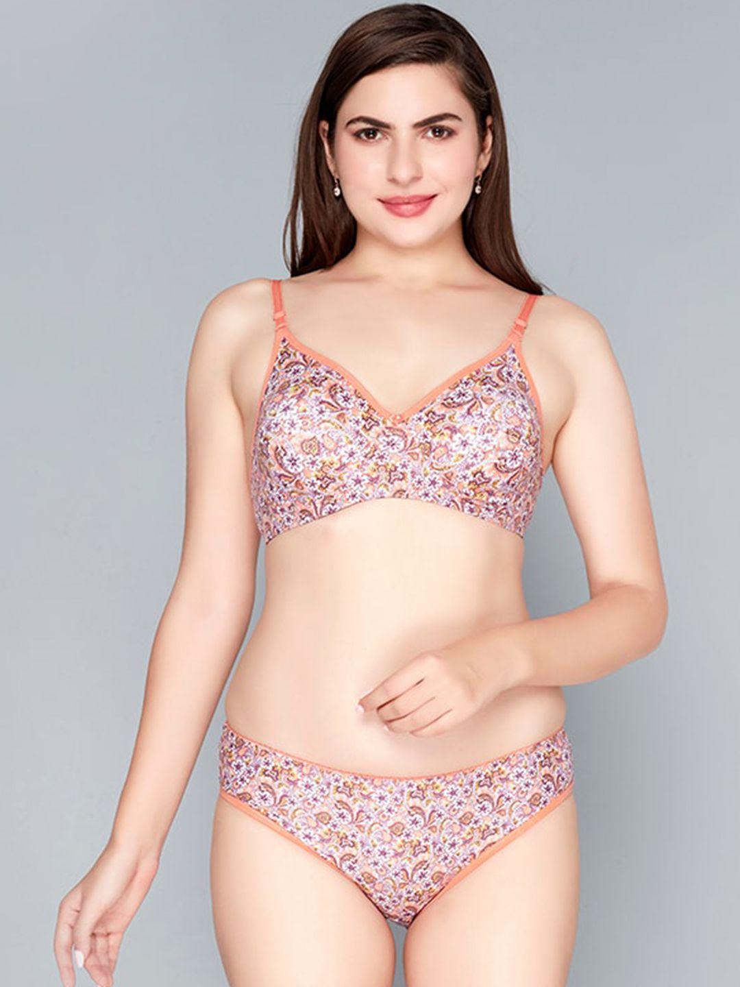 lady love printed lingerie set