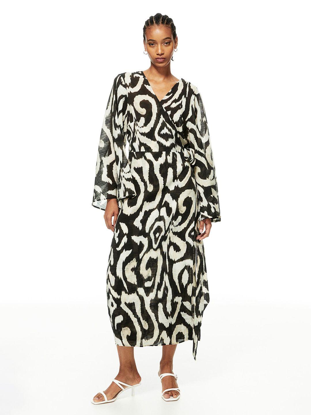 h&m long wrap dress