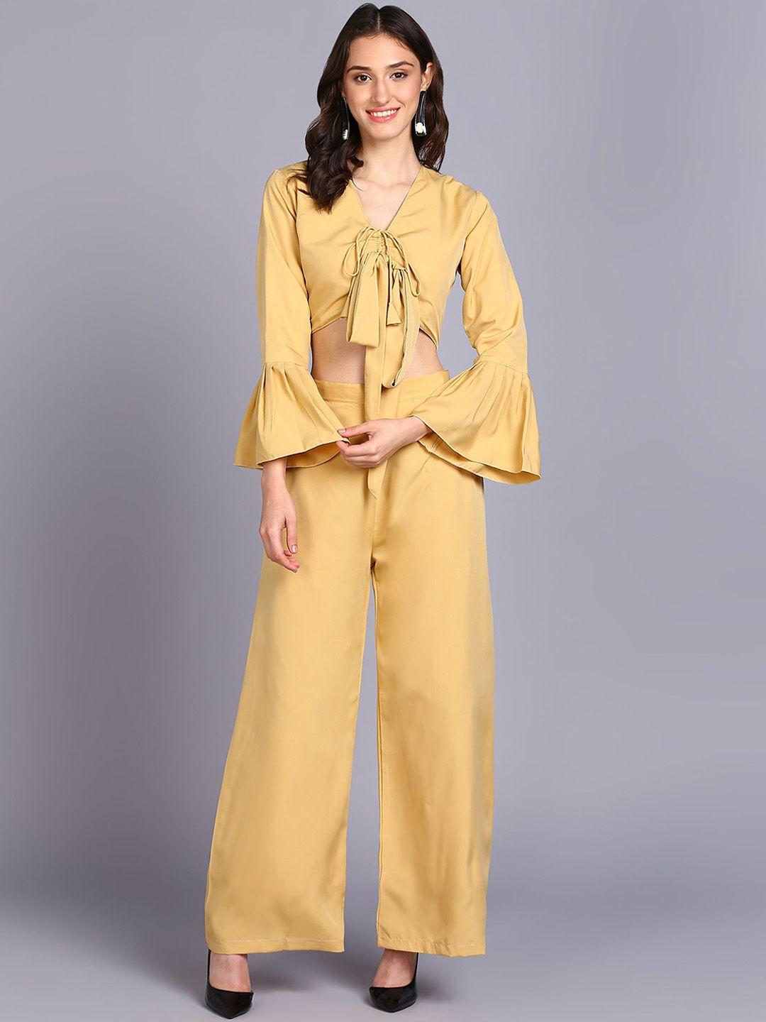 baesd bell sleeves crop top with palazzos