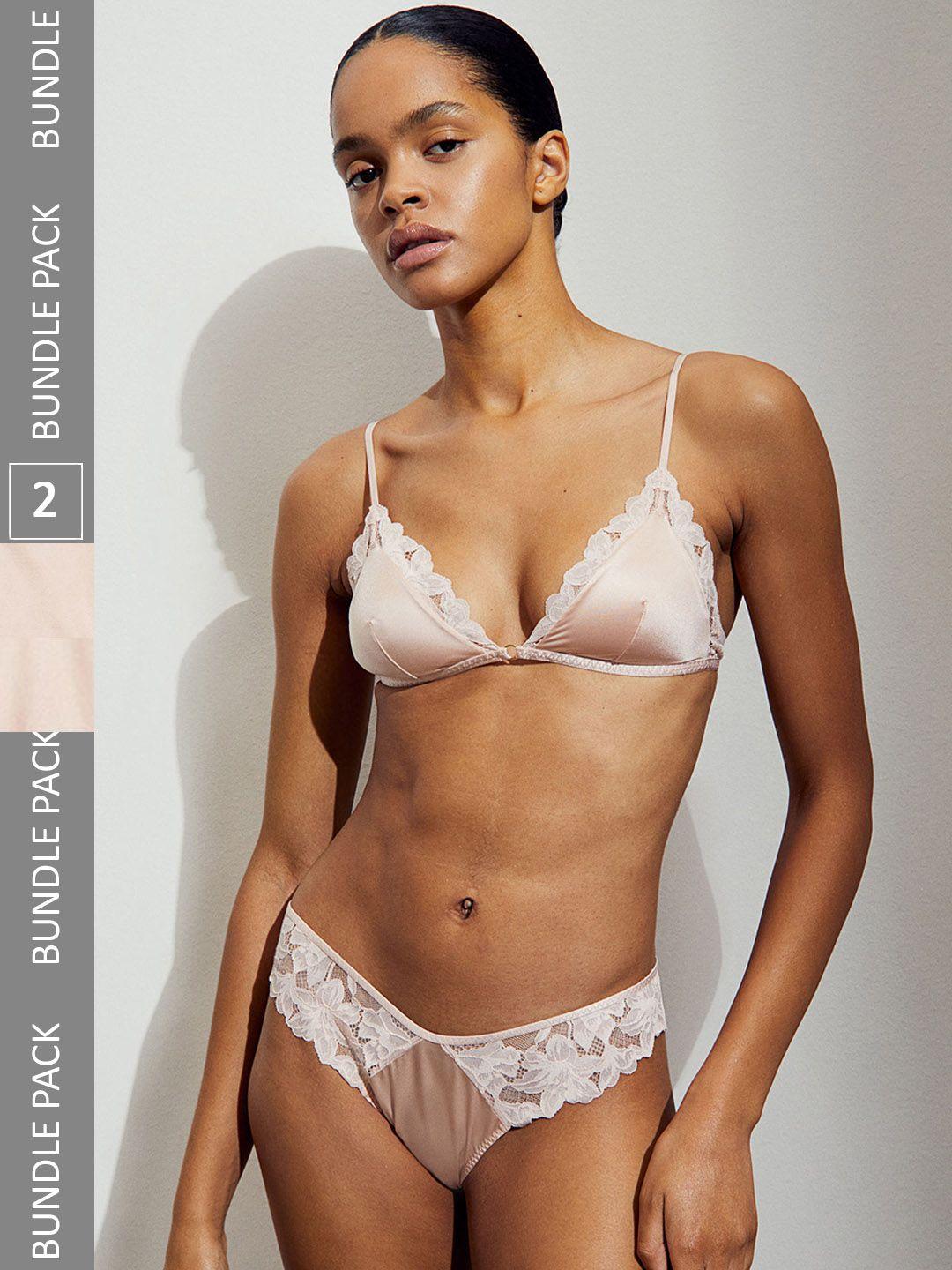 h&m 2-pack lace brazilian briefs