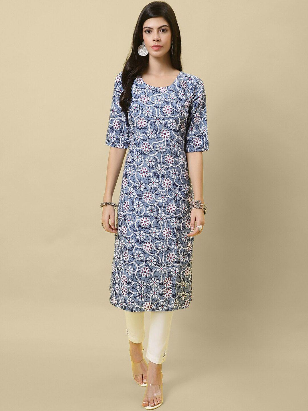 kalini women multicoloured printed flared sleeves crepe kurta