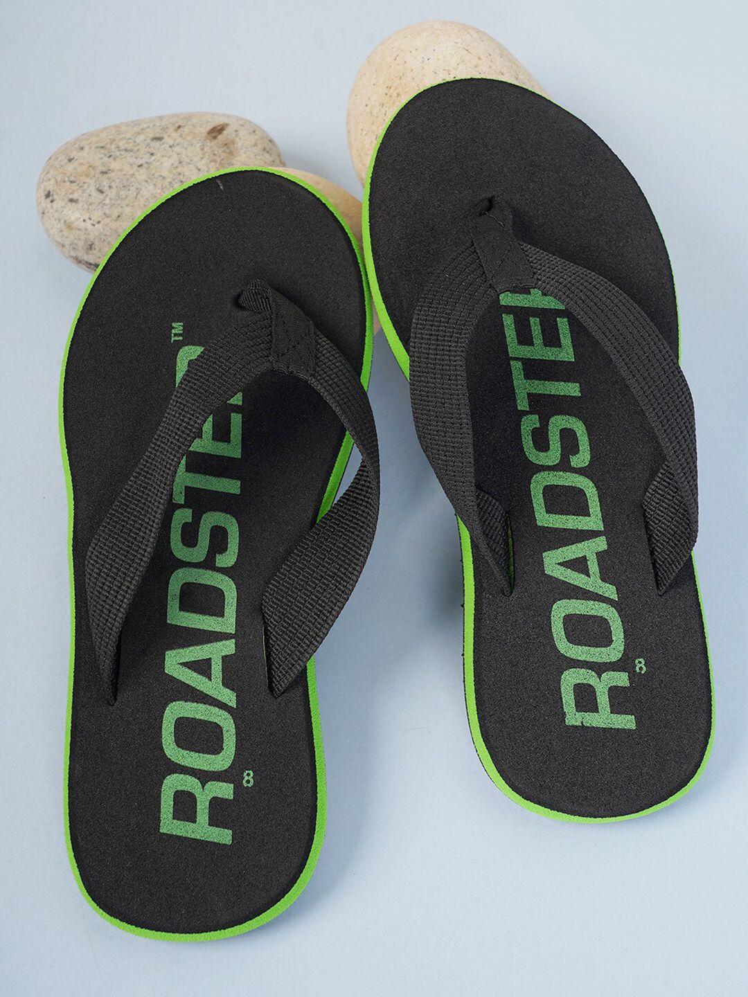 roadster men brand logo-printed thong flip flops