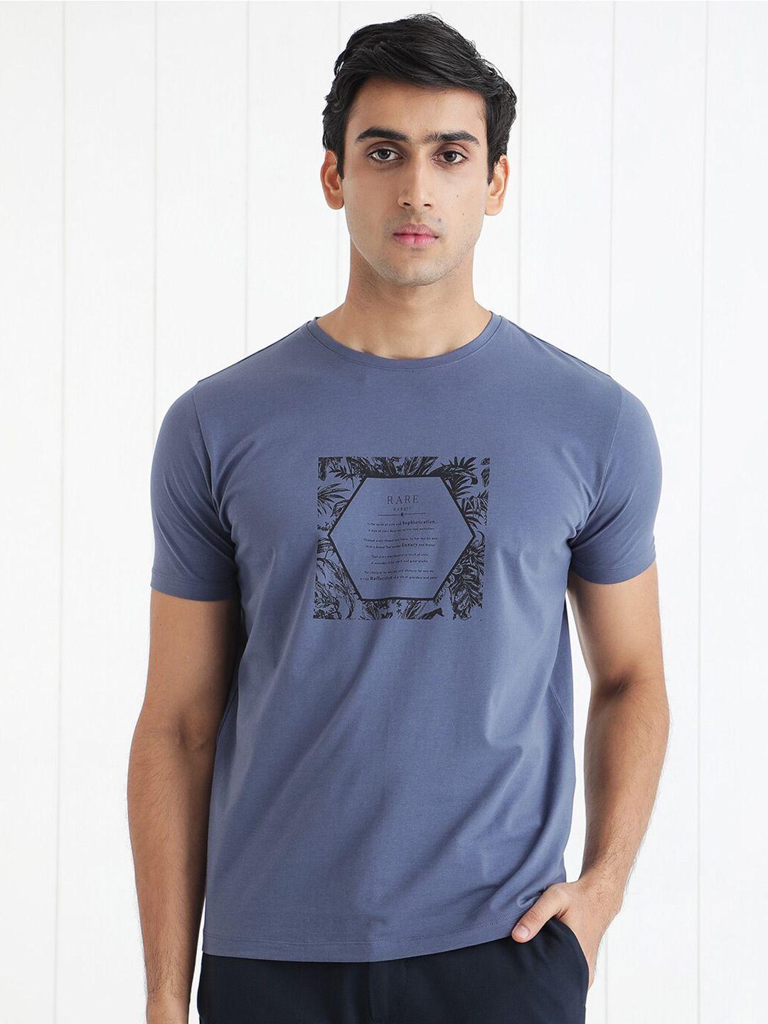 rare rabbit men blue pockets slim fit t-shirt