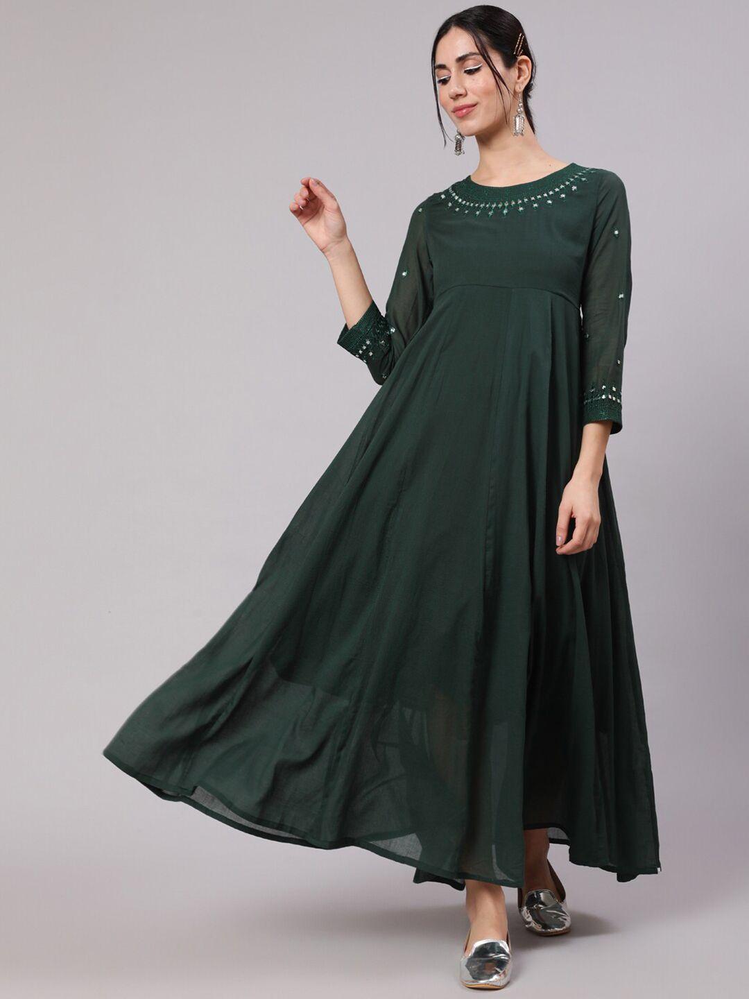 aks green maxi dress