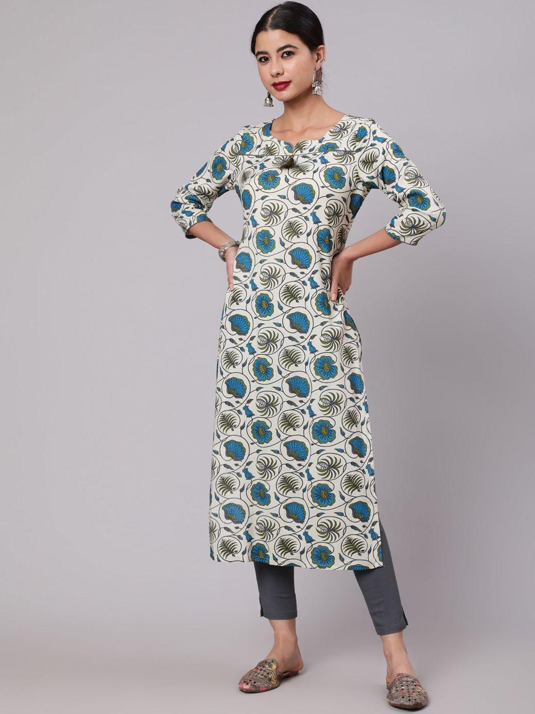 aks floral printed straight kurta