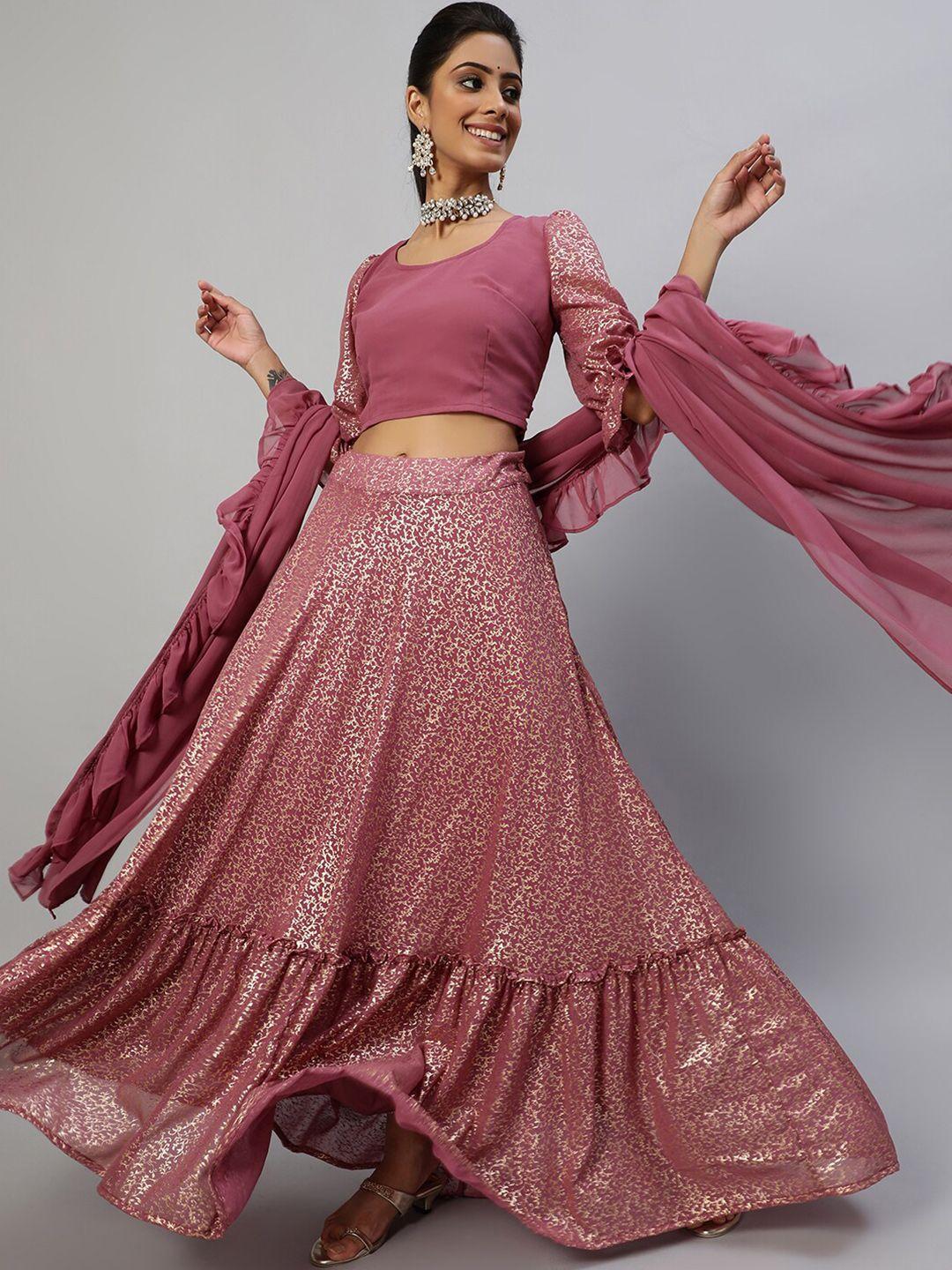 aks couture mauve ready to wear lehenga & blouse with dupatta