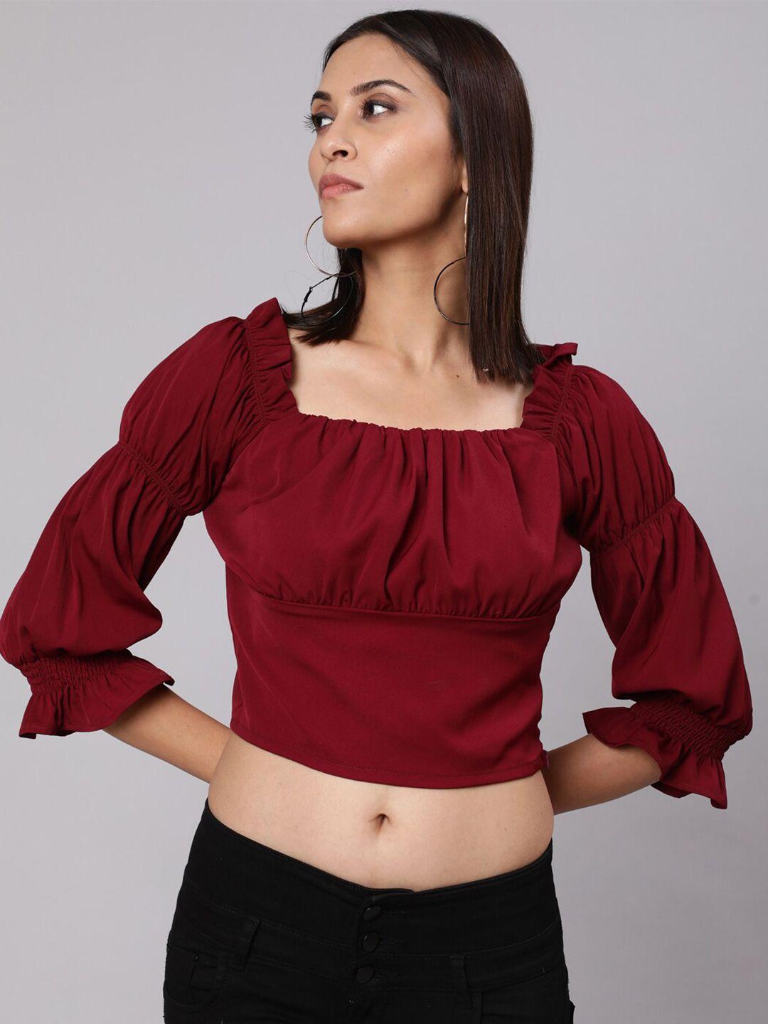 aks maroon crop top