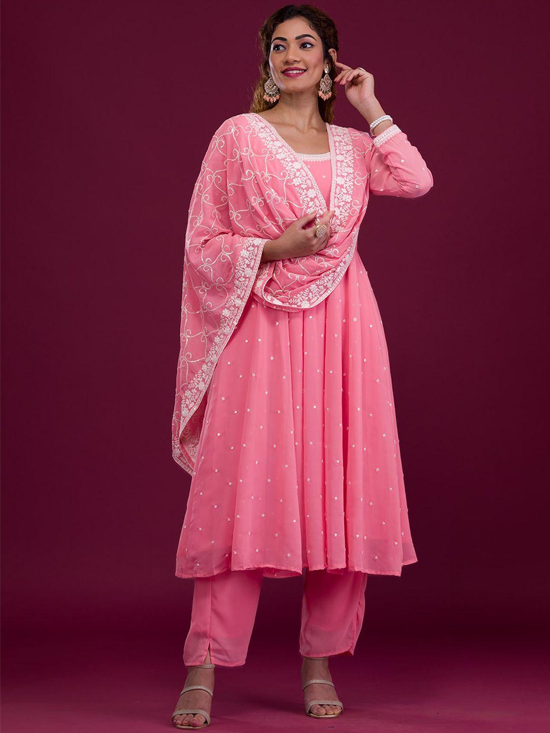 koskii ethnic motifs embroidered empire thread work kurta with pyjamas & dupatta