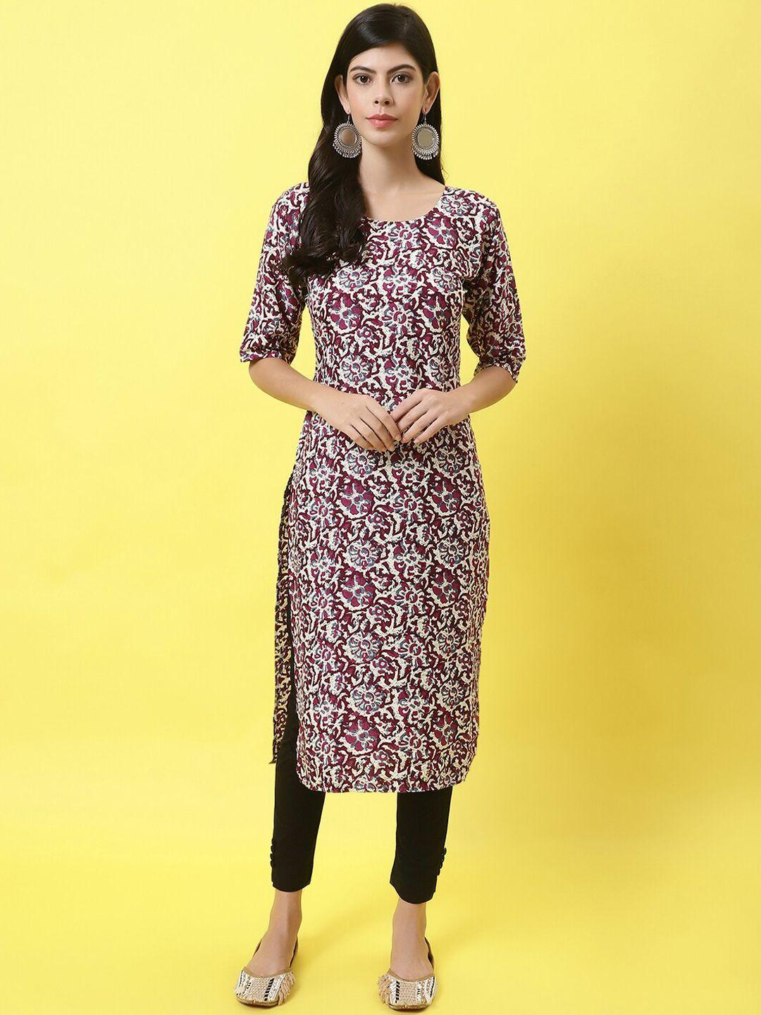 kalini women multicoloured printed crepe kurta