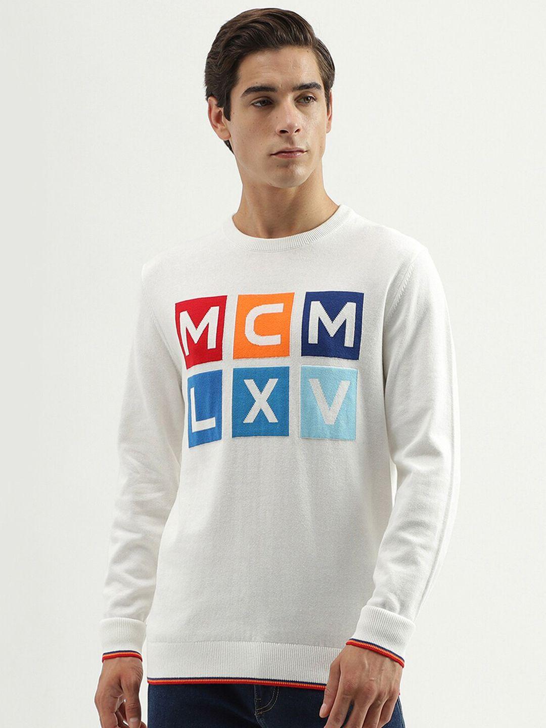 united colors of benetton typography printed cotton pullover sweater