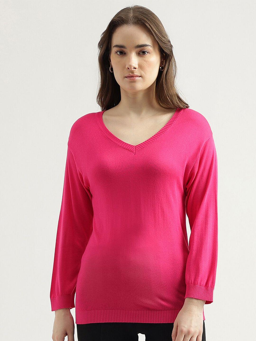 united colors of benetton v-neck long sleeves pullover