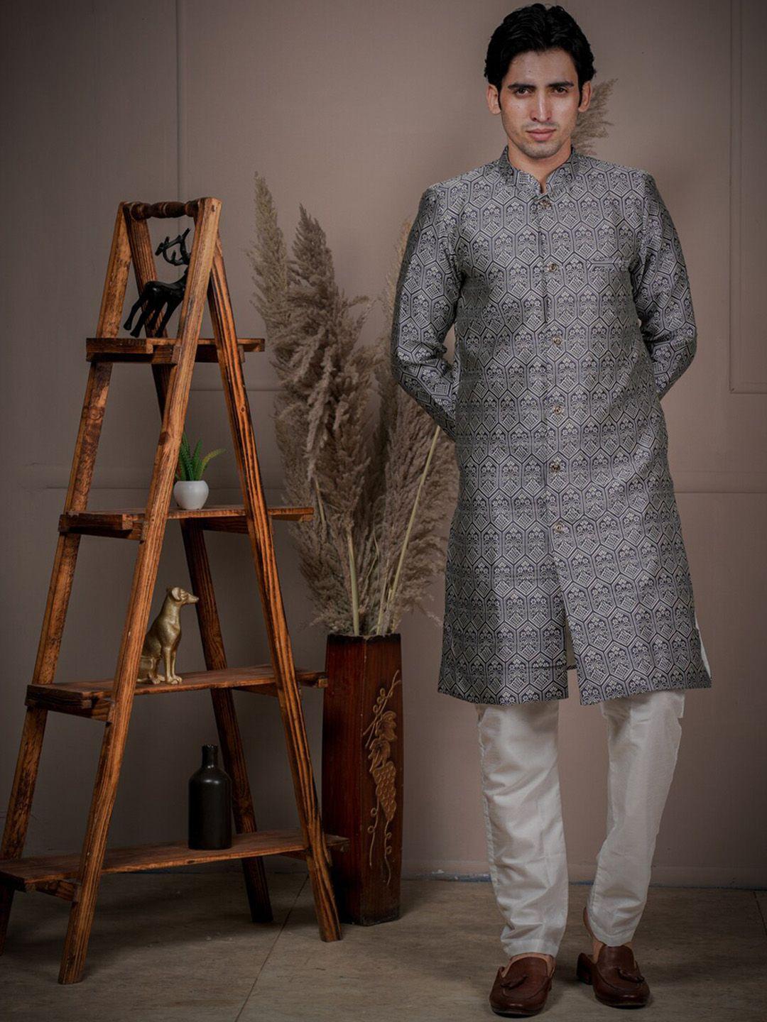 amzira printed sherwani set