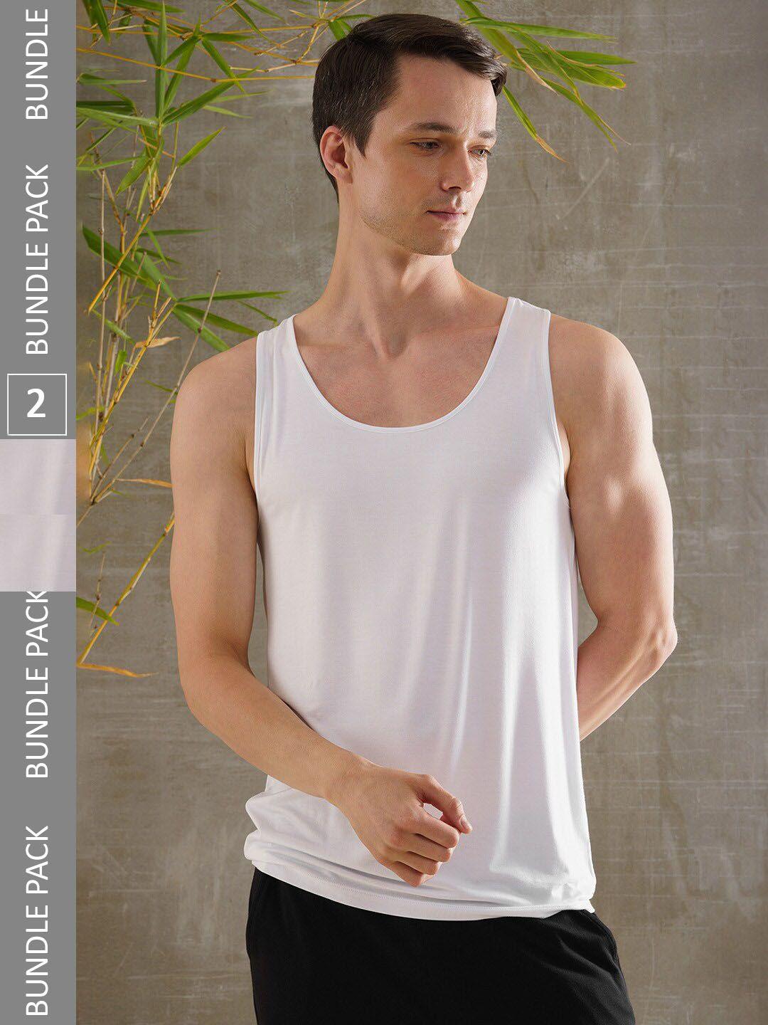 damensch pack of 2 anti-microbial basic innerwear vests