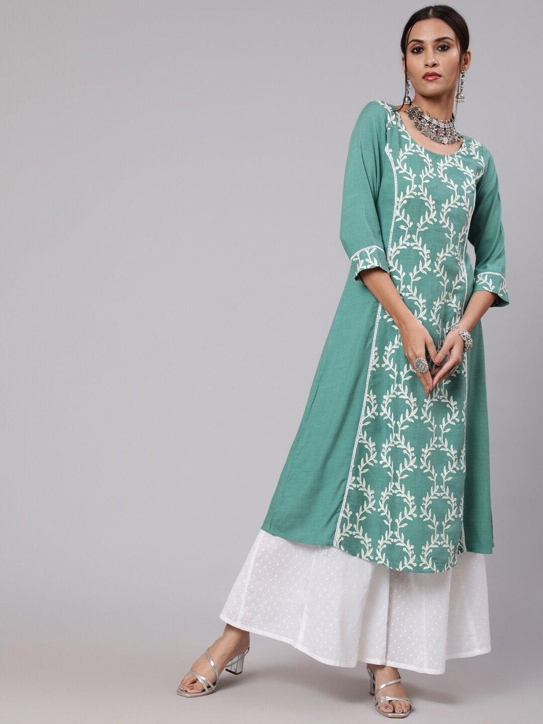 aks couture ethnic motifs embroidered thread work kurta