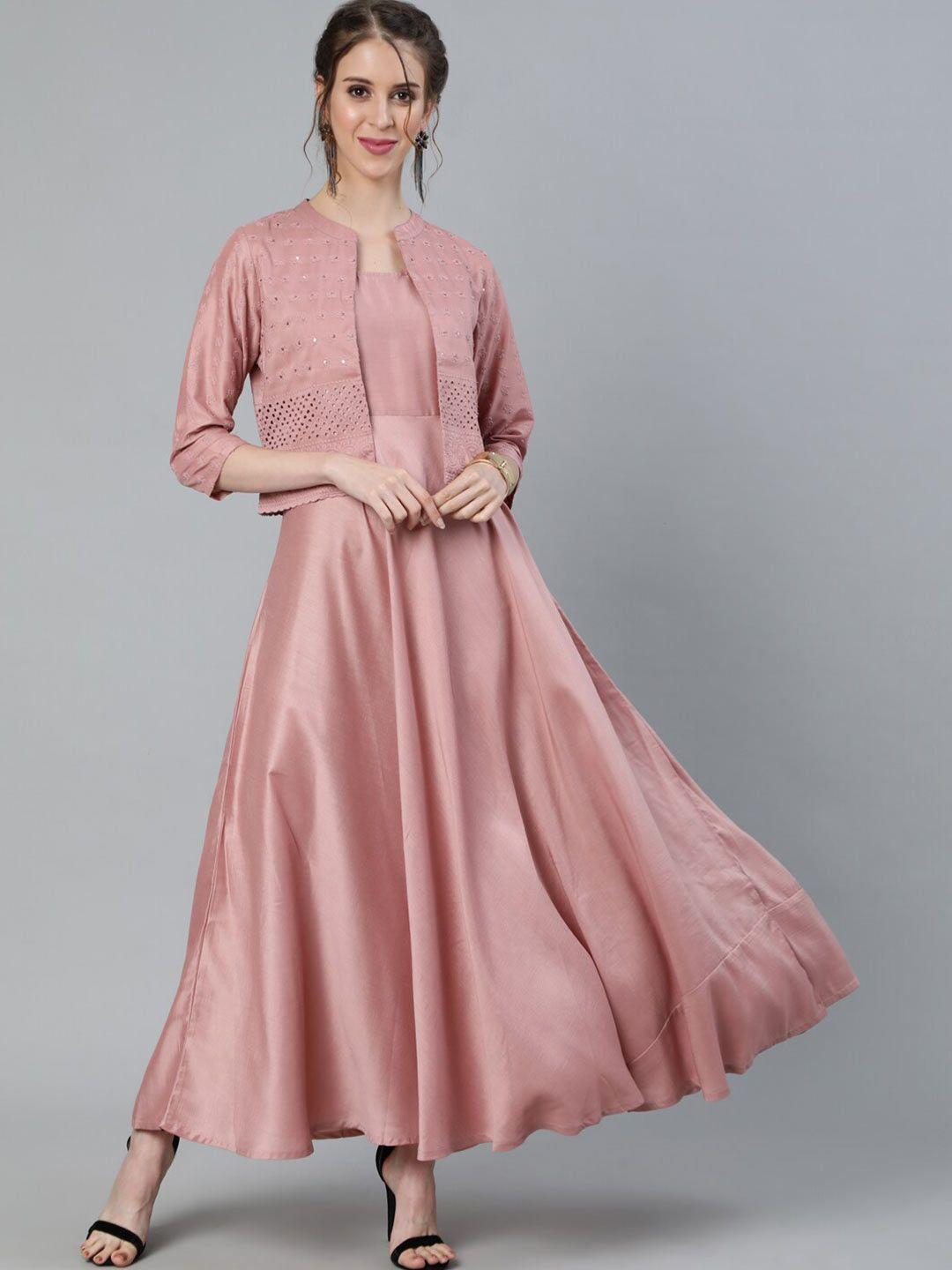 aks rose gold keyhole neck maxi dress