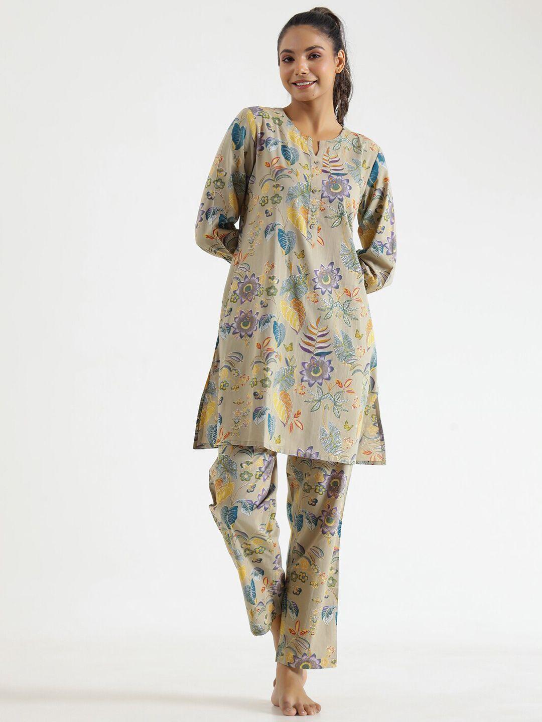 sanskrutihomes printed pure cotton night suit