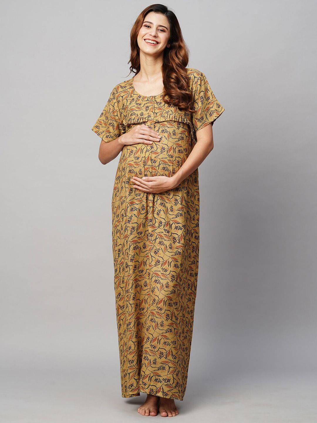 momtobe printed maxi maternity sustainable nightdress