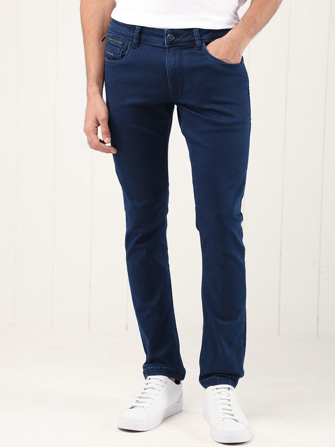 rare rabbit men blue slim fit cotton stretchable jeans