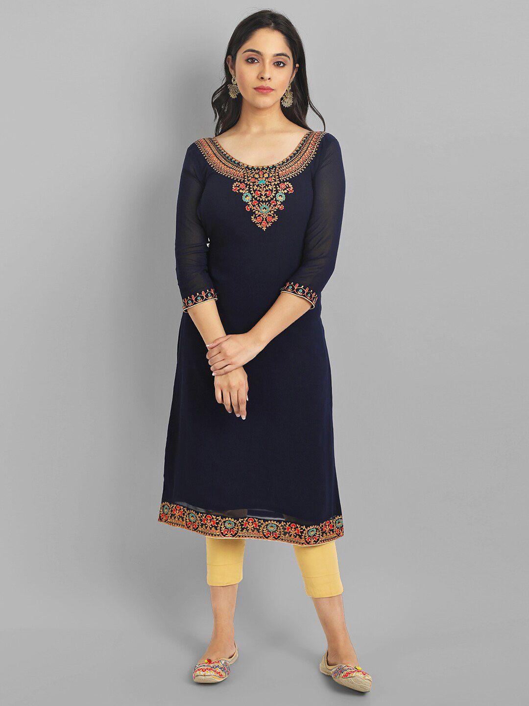 femvy designer embroidered kurta