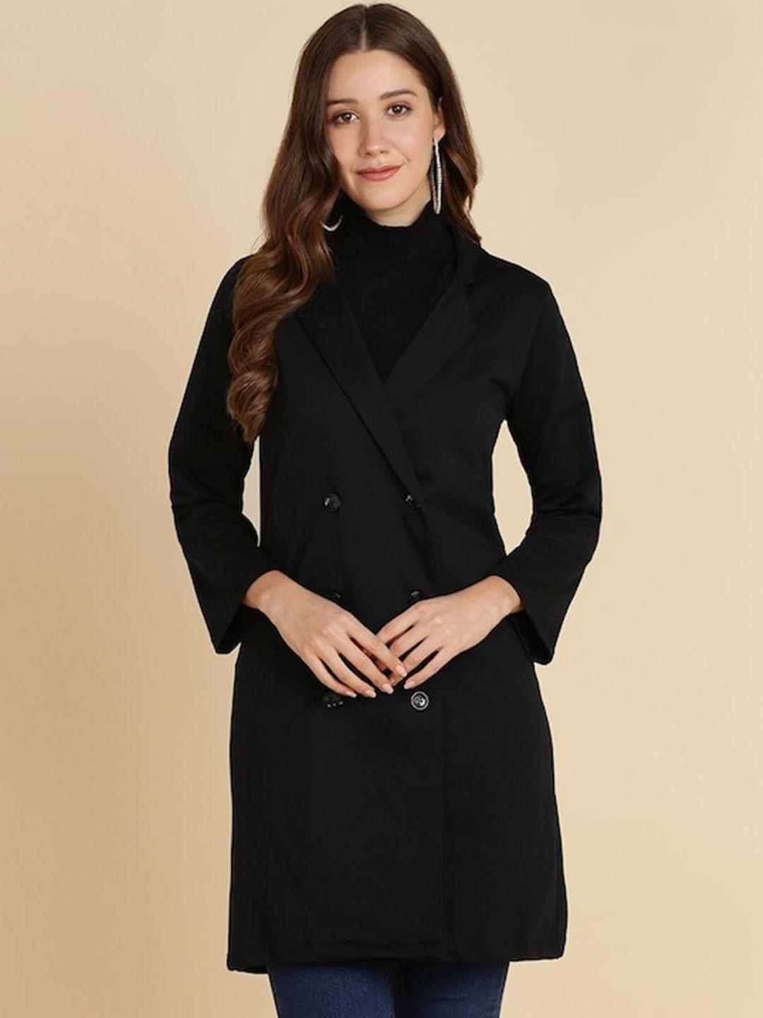 dressberry notched lapel double-breasted cotton blazer