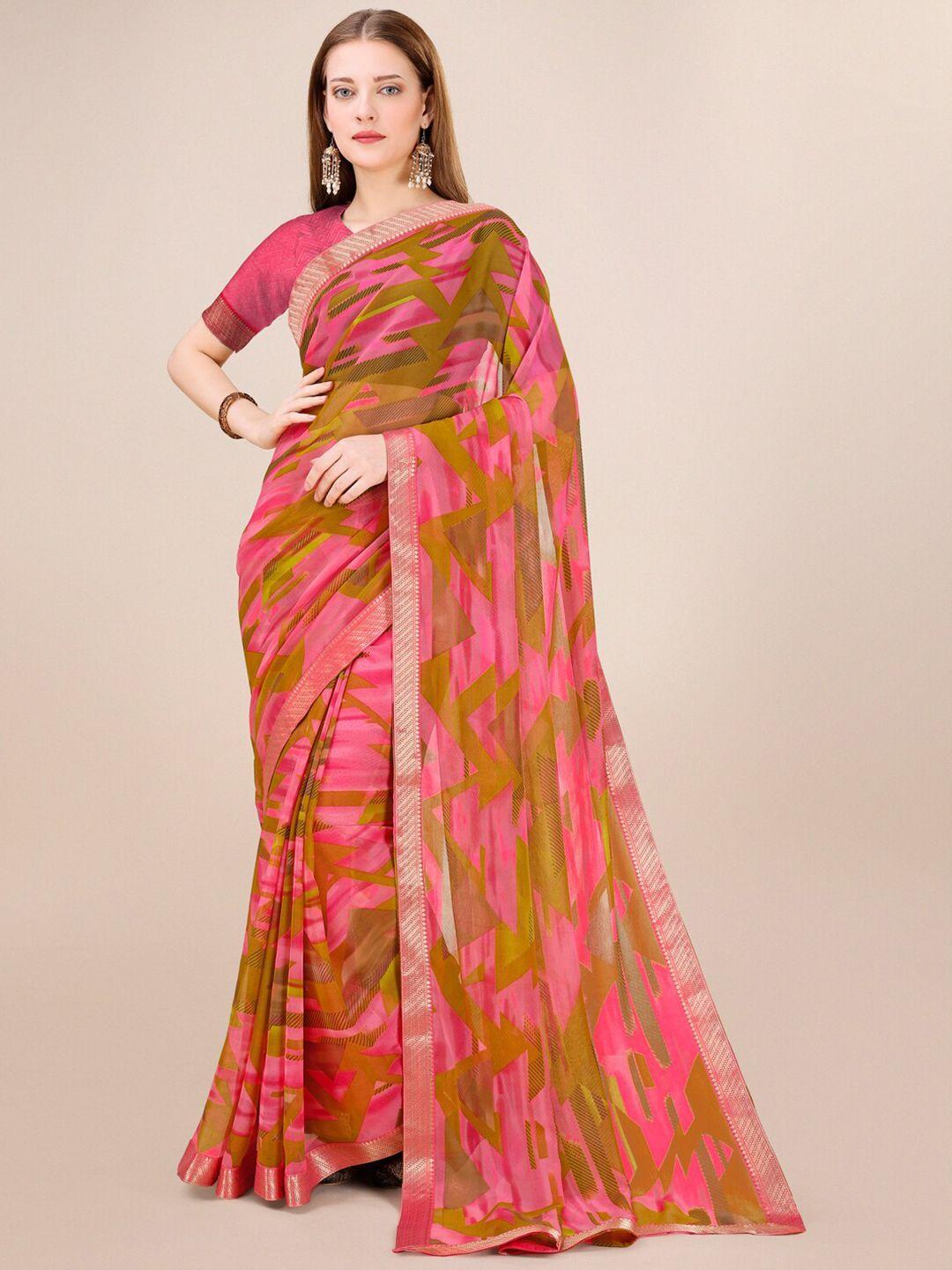 dori zari geometric saree