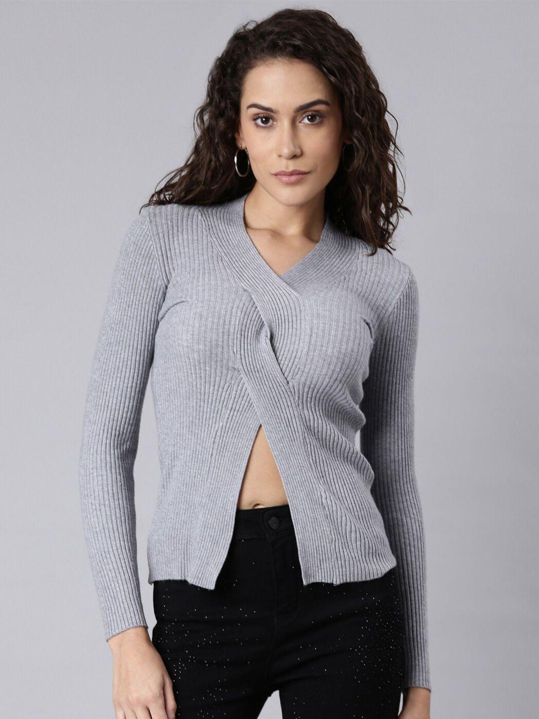 showoff v-neck twisted wrap top