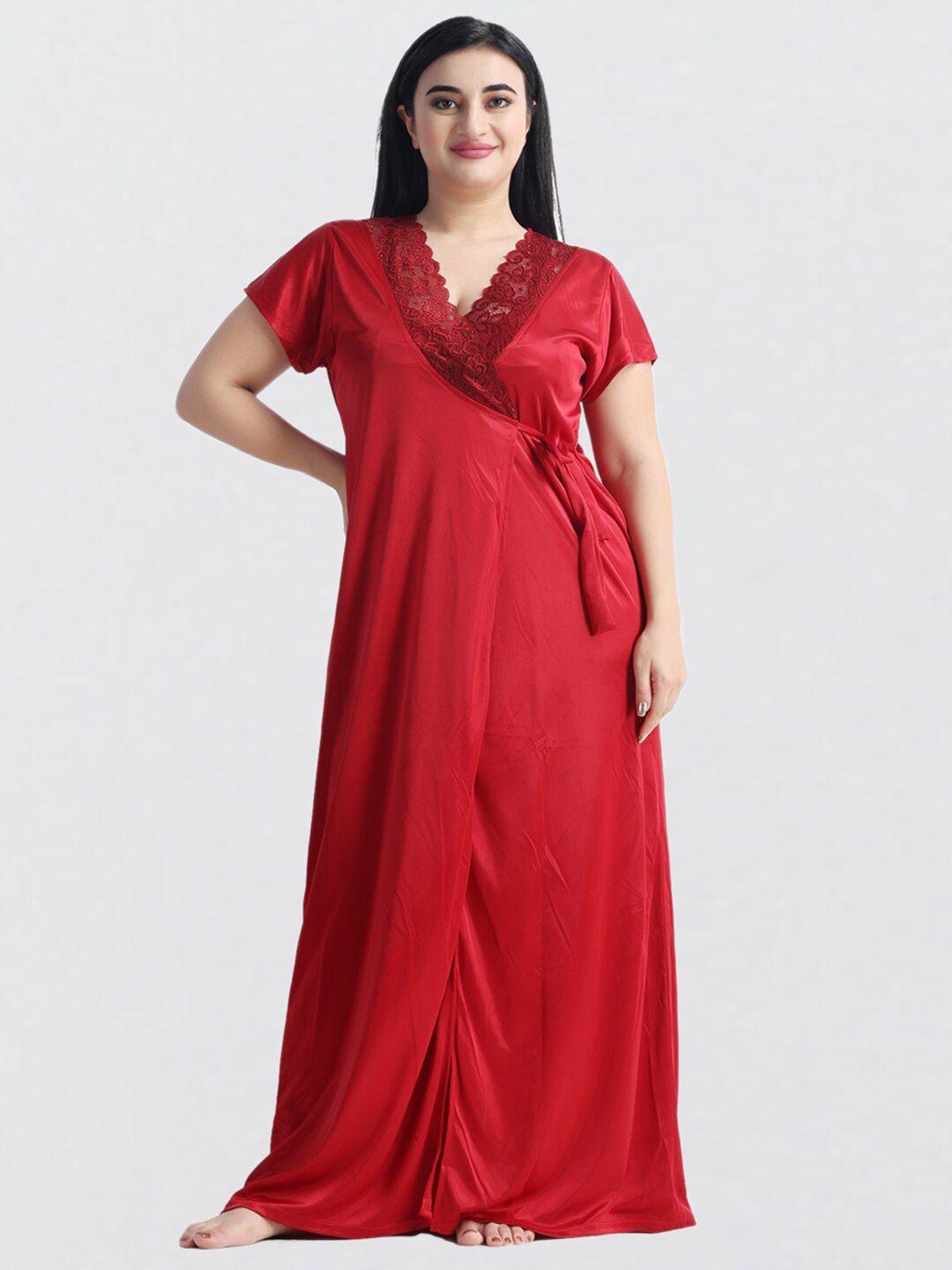 night keys maroon maxi nightdress