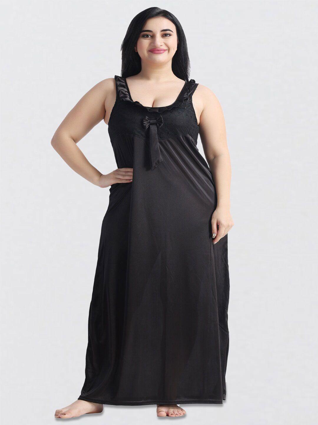 night keys black maxi nightdress